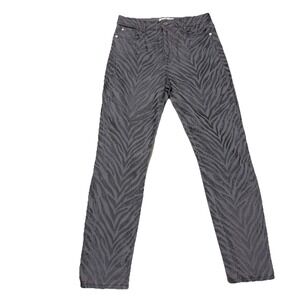 7 For All Mankind Zebra Print Skinny Jeans Women's Size 29 Gray Black Y2K
